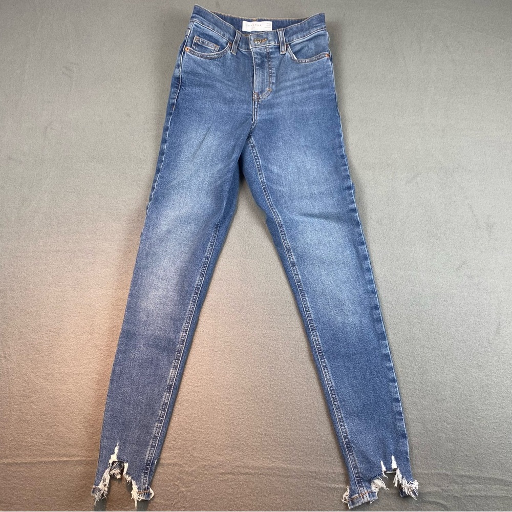 Top Shop Jamie Skinny Jeans Size 24 Fit 23” Distressed Hem
